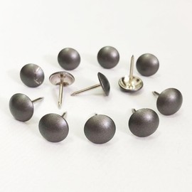 Let's Decorate 200PCS Upholstery Tacks D11mm/0.43" Frosted Grey Nails, Decorative Tacks for Sofa, Furniture Metal Thumb Tacks, Home DIY Heads Nails (11mm Frosted Grey)