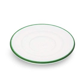 GMUNDNER KERAMIK Saucer Espresso Gourmet Diameter 11 cm Green Rim Tableware Handmade in Austria