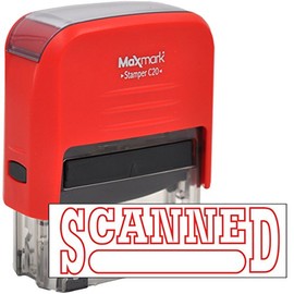 Scanned Self Inking Rubber Stamp with Red Ink