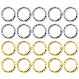 WELANE Purse Rings, 20 PCS Gold & Silver Round Spring Clip for Bag, Purse, Handbag (32mm/1.25in)