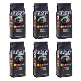 White Coffee M&M Milk Chocolate Flavored Medium Roast Ground Coffee - 10 Ounce (Pack of 6)