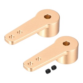 MECCANIXITY 2 Pcs Aluminum Servo Horn Single Steering Arm 3.1mm ID Gold Suitable for DIY RC Car/Boat/AirplanesBoat Model Accessories with 2pcs Screws