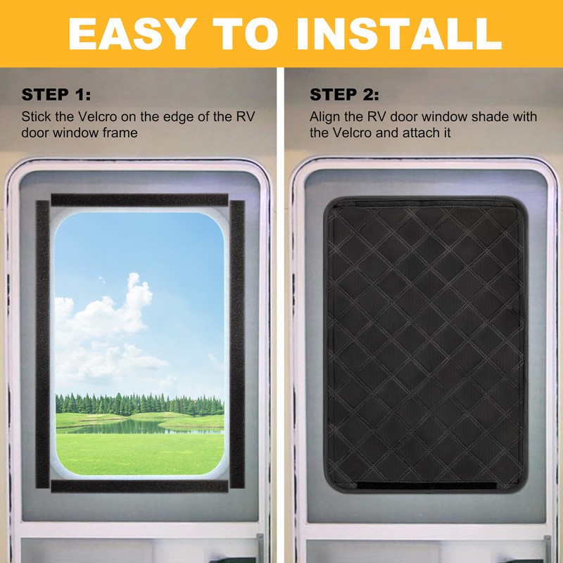 RedCall Rv Door Window Shade,Foldable Camper Sun Shade Windshield Blackout