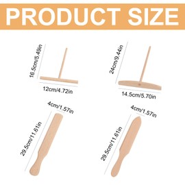 Hpamba Crepes Set Made of Beech Wood - 4-Piece Set with Crepe Spatula, Crepe Distributor, Spatula and Scraper for Crepes Maker, Pancake Dough Distributor Accessories