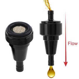 Windance 2PCS 6mm 1/4 inch Inline Fuel Filter, Aluminum Fuel Filters for ATV Scooters Go Kart Dirt bikes (Black)