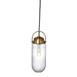 Robert Stevenson Lighting Shiloh - Metal and Glass Ceiling Light, Brushed Brass