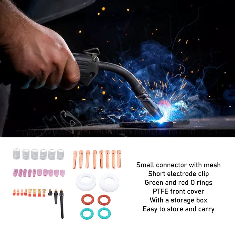 55 Pcs Set TIG Welding Consumables Ceramic Nozzle Heat Resistant