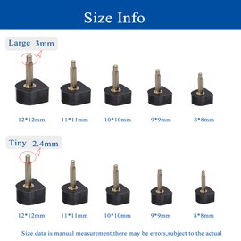 Puntas de repuesto de talón alto, tapones de talón para tacones altos, kit de reparación de zapatos, tacos, protectores de talón para botas de tacón alto, negro (20 Black), 12mm,11mm,10mm,9mm,8mm