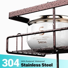 Aitatty Over the Door Hanging Shower Caddy: Rustproof Hanging Organizer over the Door - No Drilling Bathroom Rack for Inside Shower Bronze