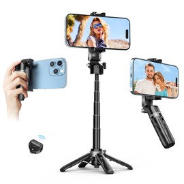 Eocean Mini Selfie Stick Cuadrúpedo, Tripode para Celular con Recargable Control Remoto, Palo Selfie de Aluminio Extensible y Compacto con Soporte Dual para Zapata Fría para Fotografía/Vlog