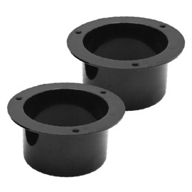 VIKKSAER 3 Inch Duct Connector Flange (2PCS), 75mm Black Plastic Round Straight Dryer Vent Wall Plate, Wall Trim Pipe Collar, for Air Heating Cooling Ventilation HVAC System Ducting