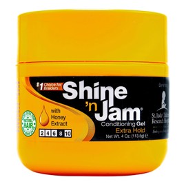 Ampro Shine-n-Jam Maximum Hold - Con extracto de miel para fortalecer el cabello - Ideal para domar flequillos, tejidos suaves y trenzas - 113 g