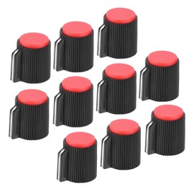 MECCANIXITY Potentiometer Knobs Bakelite 13x15.5mm Volume Control Knob Cap for Guitar Bass,Volume Control,Mechanical Switch, Appliances,Audio 6mm Hole with 5pcs Set Screw Black Red 5PCS