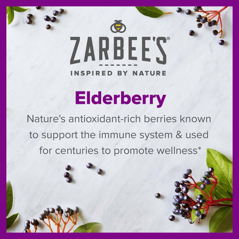 Zarbee's Daily Immune Support Gummies - Elderberry, Vitamins, Zinc, 60