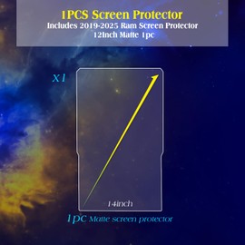 EUEKY 2025 RAM 1500 Screen Protector 14.4Inches MATTE for Tempered Glass Screen Protector 2025 Dodge Ram 1500 Uconnect Protective Film 2025 Ram Accessories Anti-Glare