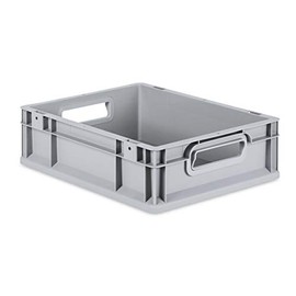 aidB Eurobox NextGen Grip, 400 x 300 x 120 mm, Open Handles, Robust Plastic Box with Ergonomic Handles, Stackable Plastic Box, Ideal for Industry, Pack of 1