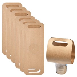 LiQunSweet 50 pcs Kraft Paper Cup Carrier Portable Disposable Holder with Handle for Single Beverage Coffee Carriers Cold Hot Drink Tea Takeaway