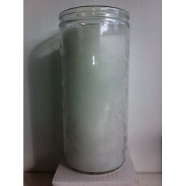White 14 Day Unscented 1 Color Candle in Glass