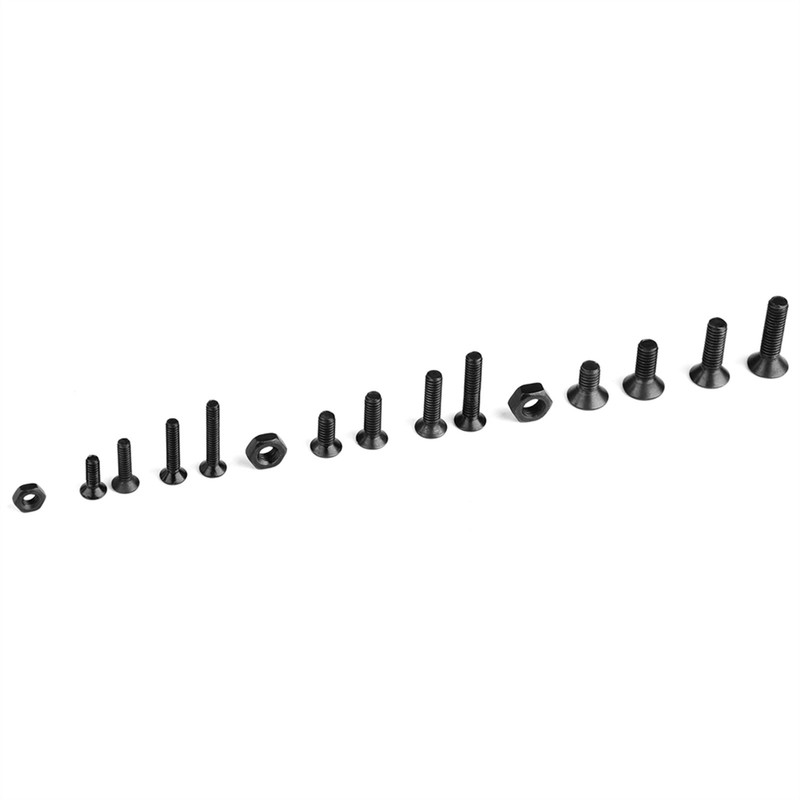 480pcs/set Black Carbon Steel Hexagonal Countersunk Screw Nut Kit M2