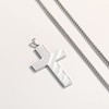Cross Necklace for Men Stainless Steel 18K Real Gold Silver