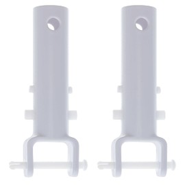 U.S. Pool Supply 2 Premium Pool Vacuum Head Replacement Handles - Sturdy Plastic Handles with Butterfly V Clips & Locking Pins - EZ Clips, Attach to Pool Accessories & Standard 1-1/4" Telescopic Poles