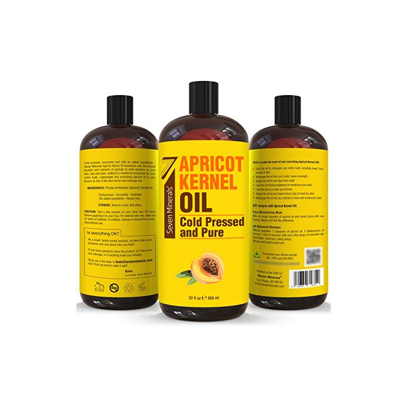 Pure Cold Pressed Apricot Kernel Oil - Big 32 fl
