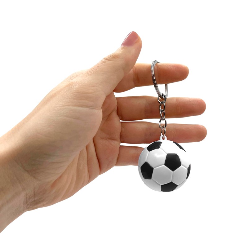 AUTOZOCO Football Shaped Plastic Keyring Black L, black