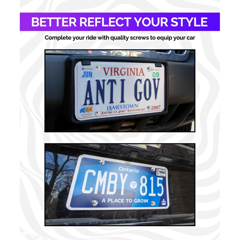 iolory Car License Plate Screw,Shockproof and Rustproof License Plate Screws