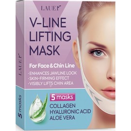 V Shaped Contouring Face Mask Line Shaping Lifting Belt Neck Reduction Jawline Lift Tape Enhancer Firming Chin Up Collagen Hyaluronic Acid Aloe Vera