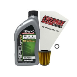 Cyclemax Full Synthetic Oil Change Kit compatible with 2019-2023 Kawasaki KX450