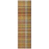 Homeroots 8' Runner Orange Plaid Washable Non Skid Indoor Outdoor