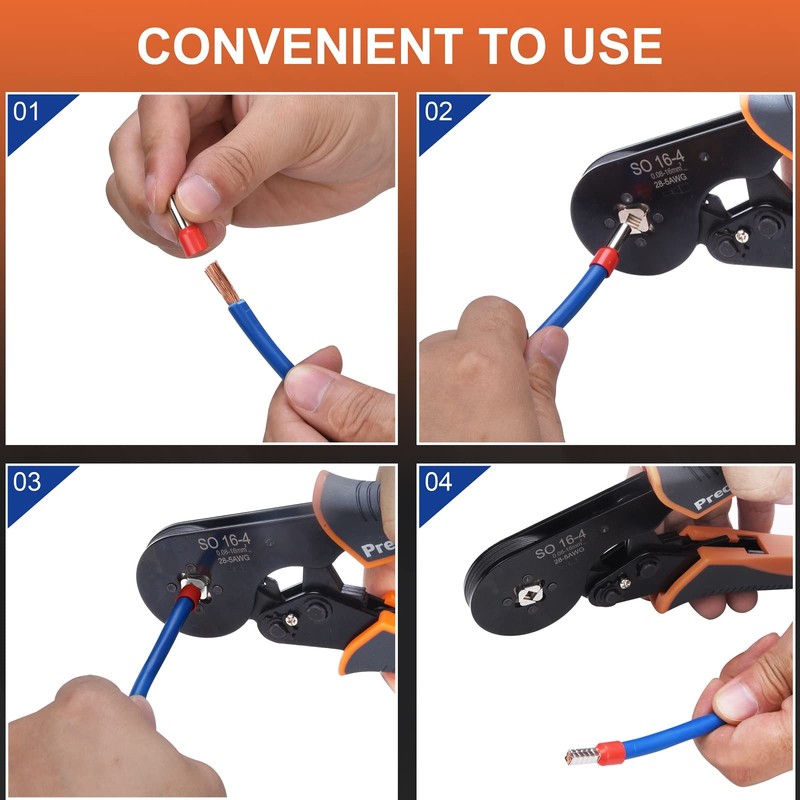 Wire Ferrule Crimping Tool, Preciva Square Jaw Wire Crimping Pliers