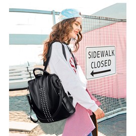 BUKESIYI CCDE78165 Women's Bag Backpack Handbag Women Backpack Small Anti-Theft School Backpack Laptop Weekender PU Leather, black