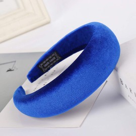 Stool Sponge Hair Bow Head Girls Velvet Fashion Women Hair Band Cute Headband Jogging Outfit Women (Blue, One Size)