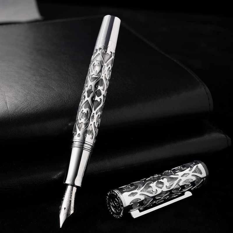 HONG DIAN D1 Piston Fountain Pen Extra Fine Nib, Hollow