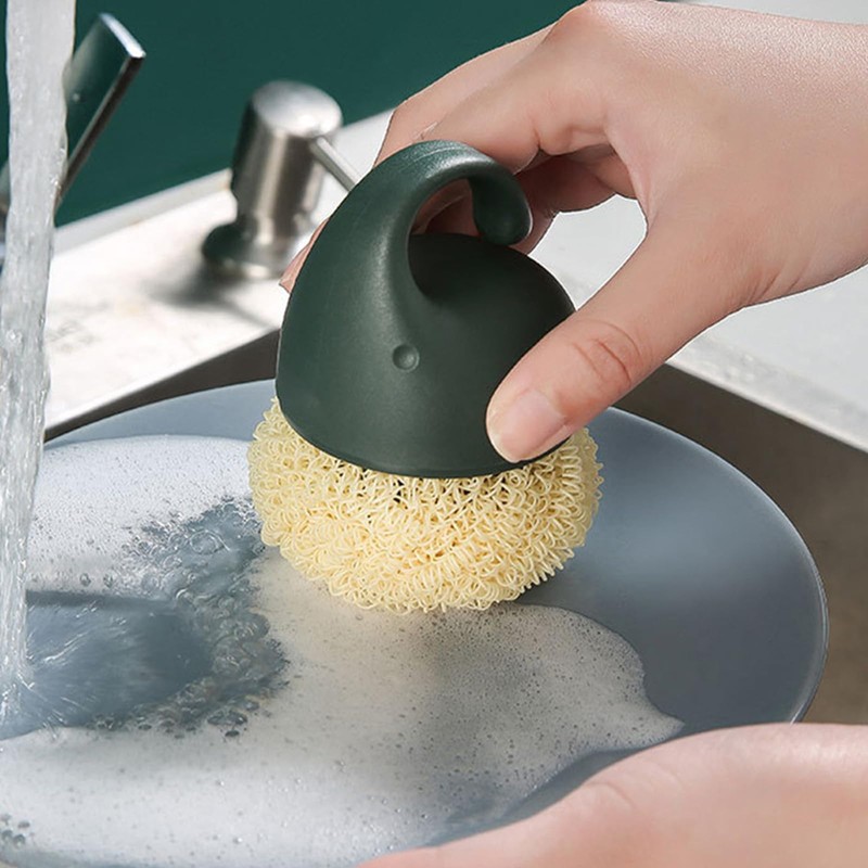 Kitchen Dish Scrubber with Short Handle, Heavy Duty Scrubbing Brushes