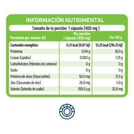 Zinc + Selenio Max Antioxidante 60 Cápsulas De 400 Mg