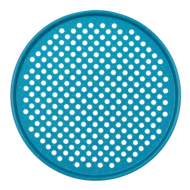 casaWare Perforated Pizza Pan 12-inch, Ceramic Coated NonStick (Blue Granite)