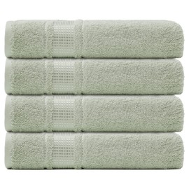 Melissa Linen, Bath Towels Set of 4, 100% Turkish Cotton Bathroom and Shower Towel Set, Soft and Quick Drying, Durable Spa and Hotel Quality, Highly Absorbent, Large, 28 in x 55 in, Mint Green