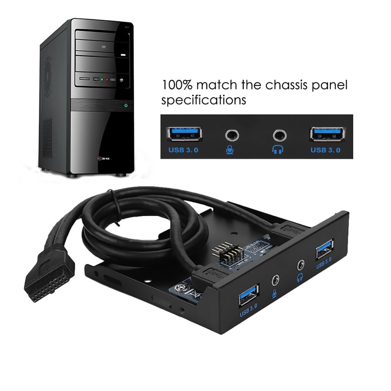 USB3.0 AUDIO Floppy Front Panel 3.5inch 2 USB3.0 Interfaces with