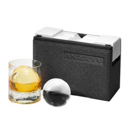 Super Big Size & Crisstyle Clear! ANZZYUU Transparent Ice Maker for More Fun Home Drinking (Round)