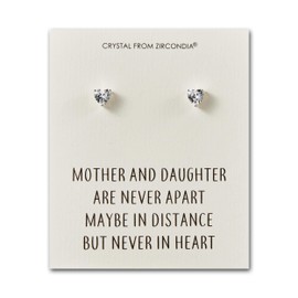Philip Jones Mother and Daughter Quote Heart Earrings Created with Zircondia® Crystals