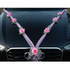 Autoschmuck Organza M garland with roses for bride and groom