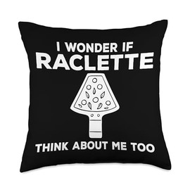 Swiss Raclette Lover Designs Raclette Cheese Funny Raclette New Year's Eve Dinner Grill Cheese Melting Throw Pillow, 18x18, Multicolor