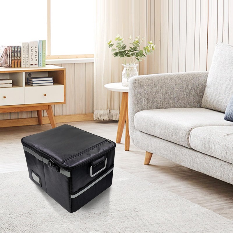 Fireproof Document Organizer Bag with Lock - Waterproof File Storage