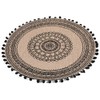 Macosa U1790403_x4 Placemats Round Beige Black Jute Boho Style Place