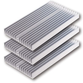 TS Corp Heatsink, Large, High Cost Performance, 3.9 x 2.4 x 0.4 inches (100 x 60 x 10 mm), Cooling Fins, Aluminum, 3 Pieces