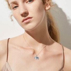 URONE Elephant Necklace for Women 925 Sterling Silver Elephant Pendant Good Luck Elephant Jewelry Gifts For Women