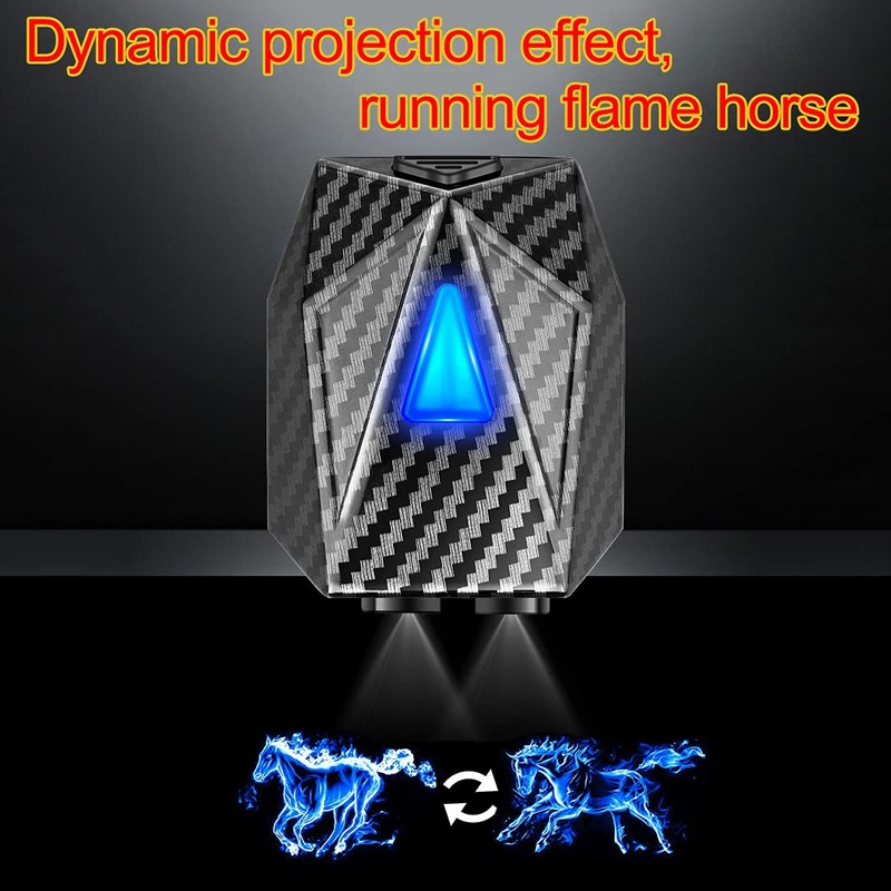 LZLRUN Animated Projection Welcome Light, Running Ice Fire Horse Door