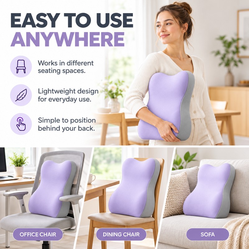 Adjustable Memory Foam Backrest Pillow with Neck Support, Ergonomic Bed